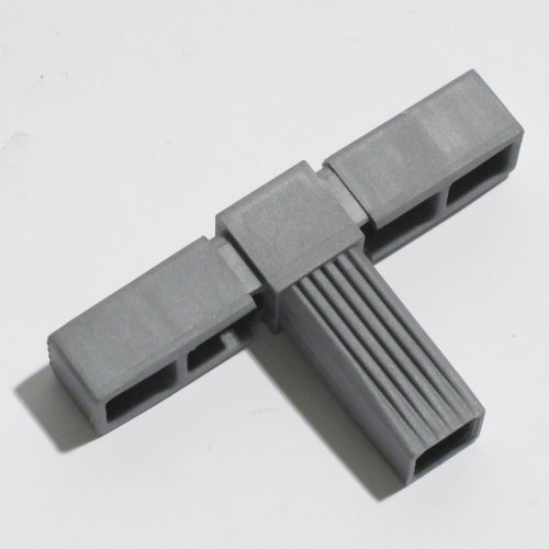 Steckverbinder für Vierkantrohr 25x25x1,5 -  T-Stück RAL 9006 silbermetallic